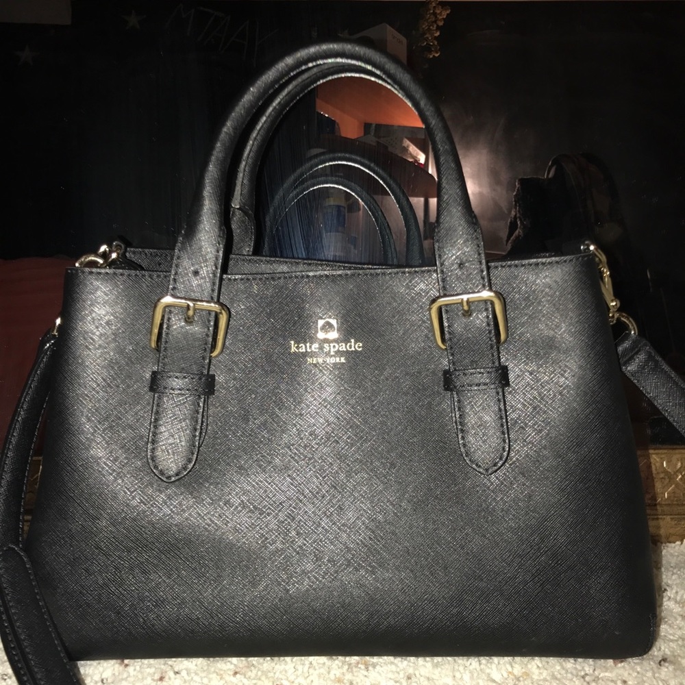 Kate Spade Saffiano Leather black cross body purse
